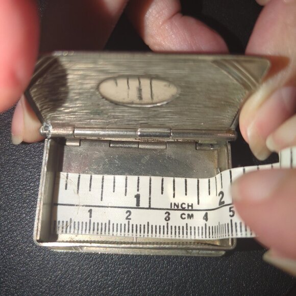 Antique 19th c. Silver Plated Book Vesta Case Pendant Engraved - Picture 12 of 13